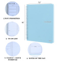 Blue Daily Weekly Agenda Notebooks Fexible PVC Hard Shell Personal Diary Shedle Agenda Blocage-notes Notebook non daté